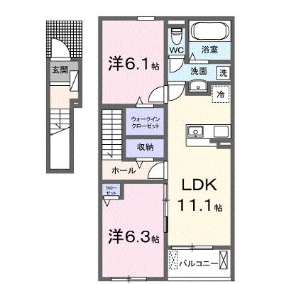 モントランブラン 202【管理NO：1-027260801-02020】 ★家具家電は申し込み後に搬入します 2026年07月上旬入居可能の物件画像