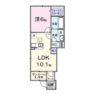 グランシャリオ 101【管理NO：1-028780601-01010】 ★家具家電は申し込み後に搬入します★ ★2026年11月中旬入居可能★の物件画像