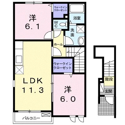 パストラル若宮 201【管理NO：1-017595001-02010】 ★家具家電は申し込み後に搬入します★の物件画像