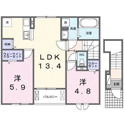 プロムナード大神Ⅱ 202【管理NO：1-028007501-02020】 ★家具家電は申し込み後に搬入します 2026年12月上旬入居可能の物件画像