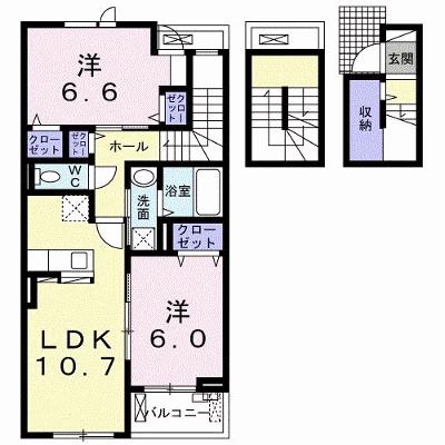 ブローテ　Ⅱ 302【管理NO：1-025642901-03020】 ★家具家電は申し込み後に搬入します 2026年12月中旬入居可能の物件画像