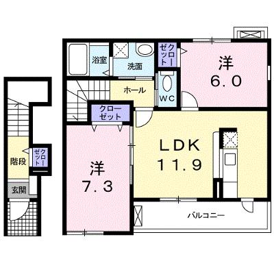 サニー　ＫⅠ 204【管理NO：1-015641001-02040】 ★家具家電は申し込み後に搬入します★の物件画像