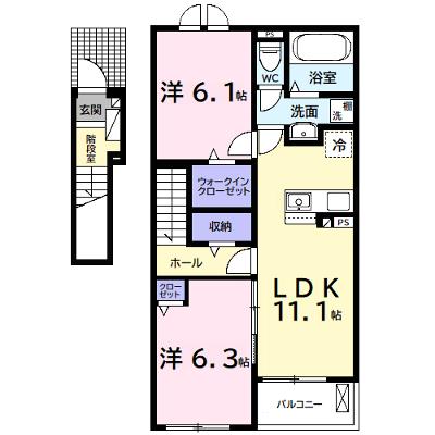 サン・デリアーナⅡ 203【管理NO：1-027755901-02030】 ★家具家電は申し込み後に搬入しますの物件画像