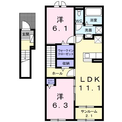 イルクオーレⅠ 202【管理NO：1-027417701-02020】 ★家具家電は申し込み後に搬入します 2026年08月上旬入居可能の物件画像