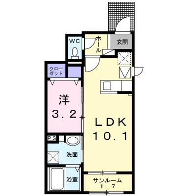 カリーナ　ルナ 101【管理NO：1-028007901-01010】 ★家具家電は申し込み後に搬入します★の物件画像