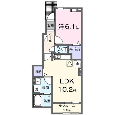 サザンウィンド２６　Ⅱ 102【管理NO：1-027798801-01020】 ★家具家電は申し込み後に搬入しますの物件画像
