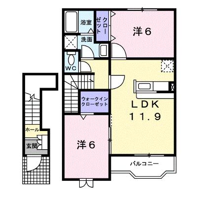 ヒルサイドオーク 202【管理NO：1-012686601-02020】 2026年08月上旬入居可能の物件画像