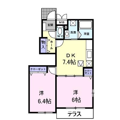 アンソレイエ　コリーヌⅡ 101【管理NO：1-012988602-01010】 ★家具家電は申し込み後に搬入しますの物件画像