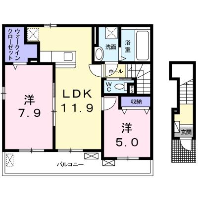 メゾン・ド・カオル 201【管理NO：1-024913301-02010】 ★家具家電は申し込み後に搬入します 2026年08月上旬入居可能の物件画像