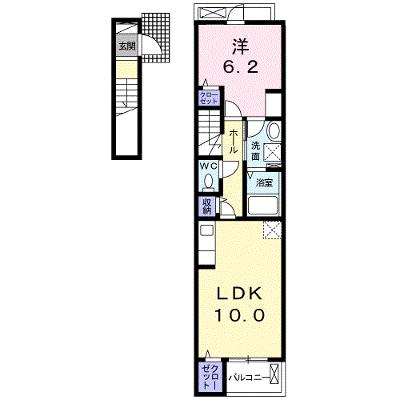 ミニョン　ノンブリル川之江Ａ 202【管理NO：1-024343601-02020】 ★家具家電は申し込み後に搬入しますの物件画像