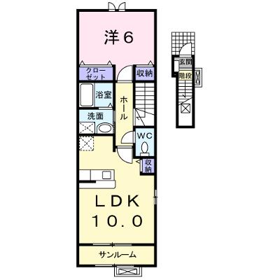 ラック　ヴィラⅡ　Ｂ 201【管理NO：1-014983702-02010】 ★家具家電は申し込み後に搬入しますの物件画像