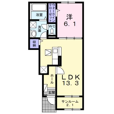 バランタイン　Ⅱ 103【管理NO：1-027006602-01030】 ★家具家電は申し込み後に搬入します★ ★2026年09月下旬入居可能★の物件画像