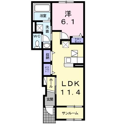 さつまⅡ 102【管理NO：1-024874202-01020】 ★家具家電は申し込み後に搬入します 2026年08月下旬入居可能の物件画像