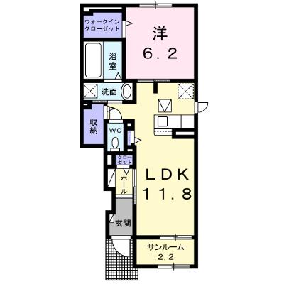 オリーブ．Ｎ 104【管理NO：1-028692701-01040】 ★家具家電は申し込み後に搬入します 2027年01月下旬入居可能の物件画像