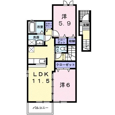 フレ－シュフラン　Ⅰ 202【管理NO：1-014995901-02020】 ★家具家電は申し込み後に搬入します★の物件画像
