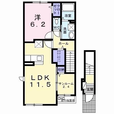 プリムローズ 201【管理NO：1-027645001-02010】 ★家具家電は申し込み後に搬入しますの物件画像