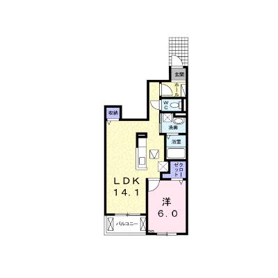 プラシードⅠ 102【管理NO：1-020852801-01020】 ★家具家電は申し込み後に搬入します 2026年07月下旬入居可能の物件画像