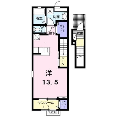 ルーエ西本成寺Ⅲ 205【管理NO：1-026907903-02050】 ★家具家電は申し込み後に搬入しますの物件画像