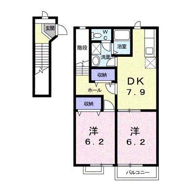 メゾンセレッソＡ 203【管理NO：1-010019601-02030】 ★家具家電は申し込み後に搬入します★の物件画像