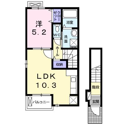 Ｔ’ｓ　ヴィラ 201【管理NO：1-020192501-02010】 ★家具家電は申し込み後に搬入します★の物件画像