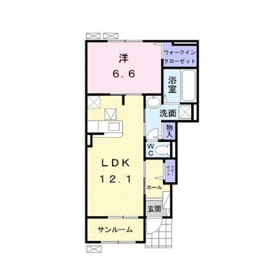 プリムローズⅤ 102【管理NO：1-025075901-01020】 ★家具家電は申し込み後に搬入しますの物件画像
