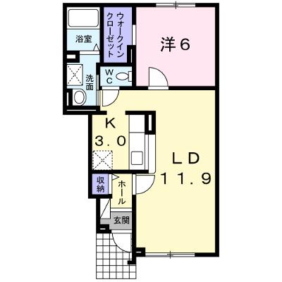 リシェル　１ 102【管理NO：1-017748301-01020】 ★家具家電は申し込み後に搬入します 2026年08月中旬入居可能の物件画像