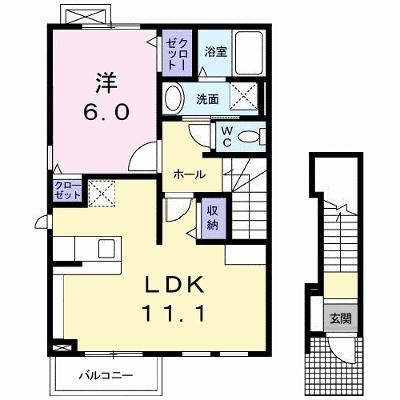 カーサ・フェリーチェⅡ 201【管理NO：1-018649801-02010】 ★家具家電は申し込み後に搬入します 2026年08月上旬入居可能の物件画像