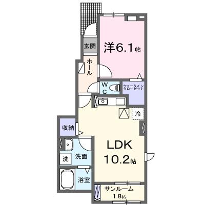 ジヴェルニー 101【管理NO：1-027965801-01010】 ★家具家電は申し込み後に搬入します★ ★2026年10月上旬入居可能★の物件画像