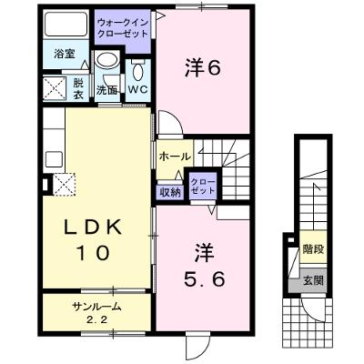 ラ　ベル　エキップ 203【管理NO：1-018348001-02030】 ★家具家電は申し込み後に搬入します★の物件画像