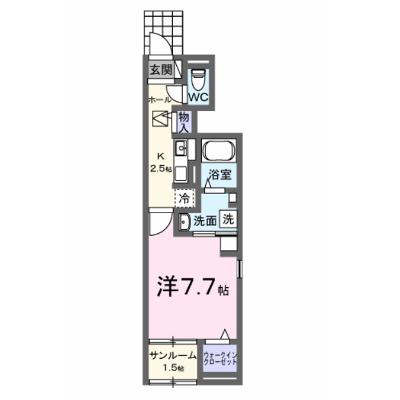 レインボー 101【管理NO：1-028224401-01010】 ★家具家電は申し込み後に搬入します★の物件画像