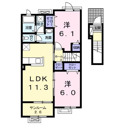 メゾン　ド　オーブ 203【管理NO：1-021747301-02030】 ★家具家電は申し込み後に搬入しますの物件画像