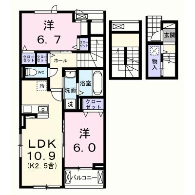 フェリス　ソレアードⅢ 304【管理NO：1-028205801-03040】 ★家具家電は申し込み後に搬入します 2026年08月中旬入居可能の物件画像