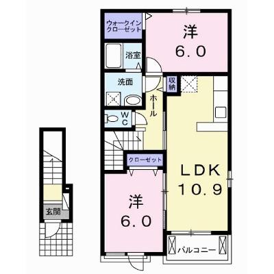 パン　ルージュⅡ 202【管理NO：1-019682701-02020】 ★家具家電は申し込み後に搬入しますの物件画像