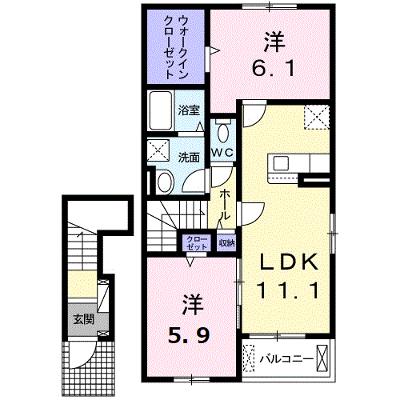 ココ　メドウ　Ⅱ　Ａ 203【管理NO：1-025812101-02030】 ★家具家電は申し込み後に搬入します★ ★2026年08月下旬入居可能★の物件画像