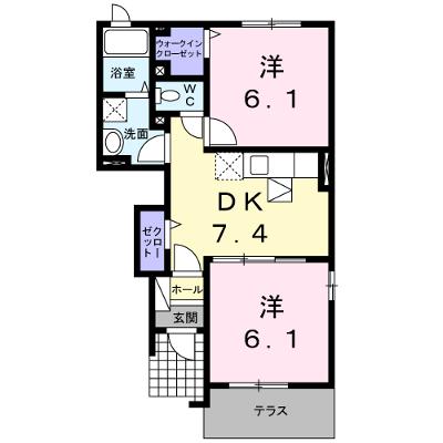 ヴィル　クレール　Ｂ 102【管理NO：1-016686002-01020】 ★家具家電は申し込み後に搬入しますの物件画像