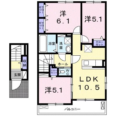 プリムヴェール　Ｃ 201【管理NO：1-028434003-02010】 ★家具家電は申し込み後に搬入します 2026年08月上旬入居可能の物件画像