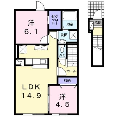 レガーレⅠ 204【管理NO：1-020770401-02040】 ★家具家電は申し込み後に搬入します★の物件画像