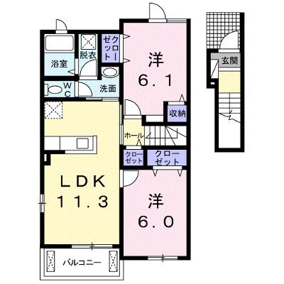 ロジュマン　リアンＢ 202【管理NO：1-019655902-02020】 ★家具家電は申し込み後に搬入します★ ★2026年08月下旬入居可能★の物件画像
