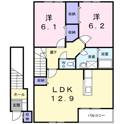フレーズＡ 201【管理NO：1-011908201-02010】 ★家具家電は申し込み後に搬入します★の物件画像