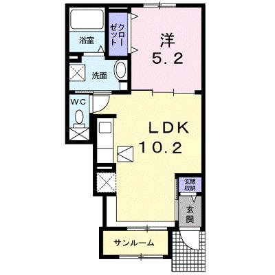 イストワールｋｉｔａ　Ｂ 102【管理NO：1-025327502-01020】 ★家具家電は申し込み後に搬入します★ ★2026年08月下旬入居可能★の物件画像