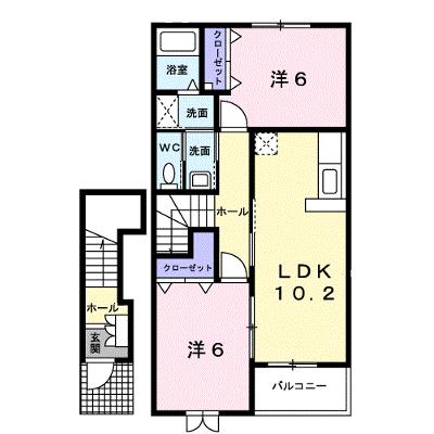 スプリングコートＢ 202【管理NO：1-014088402-02020】 ★家具家電は申し込み後に搬入します 2026年08月下旬入居可能の物件画像