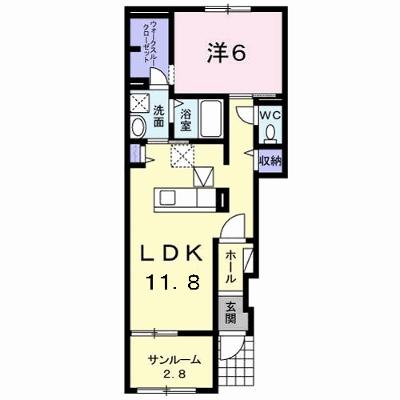 サクラ　ヴィレッジ　クルメ　Ⅱ 104【管理NO：1-024497502-01040】 ★家具家電は申し込み後に搬入します★の物件画像