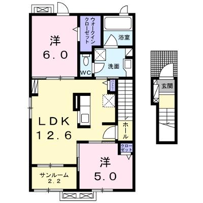 ロジュマン　ココティエⅢ 205【管理NO：1-024362903-02050】 ★家具家電は申し込み後に搬入します★ ★2026年08月下旬入居可能★の物件画像