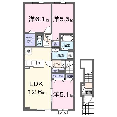 ラピス・ラズリⅡ 201【管理NO：1-027166901-02010】 ★家具家電は申し込み後に搬入します★ ★2026年08月中旬入居可能★の物件画像