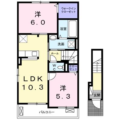 イリーデⅡ 201【管理NO：1-024358502-02010】 ★家具家電は申し込み後に搬入します★の物件画像