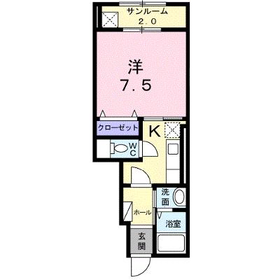 エクラワン 104【管理NO：1-019135001-01040】 ★家具家電は申し込み後に搬入します 2026年07月下旬入居可能の物件画像