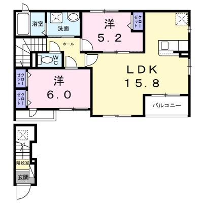 パーシモン 203【管理NO：1-028748401-02030】 ★家具家電は申し込み後に搬入します 2026年12月上旬入居可能の物件画像