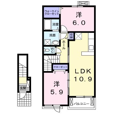 カーネーション 203【管理NO：1-022997001-02030】 ★家具家電は申し込み後に搬入します 2026年08月下旬入居可能の物件画像