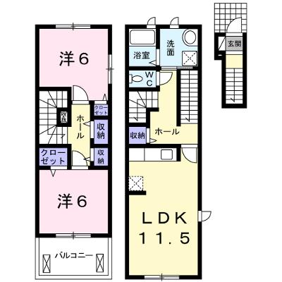 メゾンド・ブルームーン 201【管理NO：1-019692901-02010】 ★家具家電は申し込み後に搬入します★の物件画像