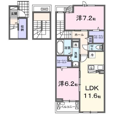 アイリス横山Ａ 302【管理NO：1-028387201-03020】 ★家具家電は申し込み後に搬入します 2026年10月上旬入居可能の物件画像